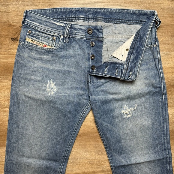 Diesel Other - Diesel Jeans Men 30 (Fits 32x29) Blue Zathan Bootcut Denim Italy Thrashed Y2K